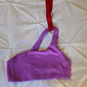 Left On Friday Purple Bikini Top with Red Strap